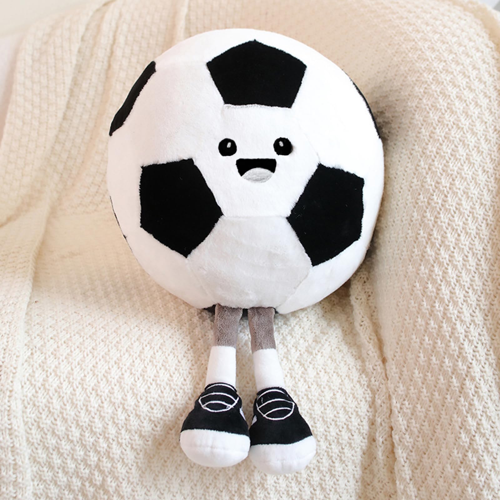 Soccer Ball Plush Soccer Stuff, Cute Soccer Gifts For Boy, Soft Soccer Ball Pillow Room Decor (Soccer)